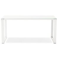 Klein recht designbureau &#039;XLINE&#039; uit wit glas - 140x70 cm