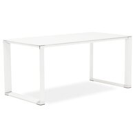 Klein recht designbureau &#039;XLINE&#039; uit wit glas - 140x70 cm