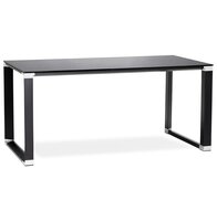 Klein recht designbureau &#039;XLINE&#039; uit zwart glas - 140x70 cm