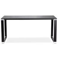 Klein recht designbureau &#039;XLINE&#039; uit zwart glas - 140x70 cm