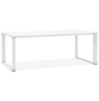 Groot recht directiebureau &#039;XLINE&#039; van wit glas - 200x100 cm
