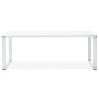 Groot recht directiebureau &#039;XLINE&#039; van wit glas - 200x100 cm