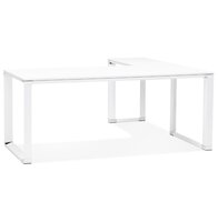 Groot hoekbureau van wit hout &#039;XLINE&#039; (hoek naar keuze) - 200 cm