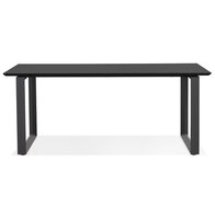 Grote rechte directiebureau &#039;GIMINI&#039; van hout en zwart metaal - 180x90 cm