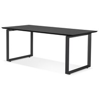 Grote rechte directiebureau &#039;GIMINI&#039; van hout en zwart metaal - 180x90 cm