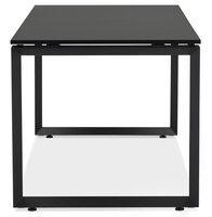 Rechte design bureau &#039;BAKUS&#039; van zwart hout en metaal - 160x80 cm