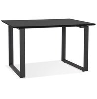 Rechte directiebureau &#039;GIMINI&#039; van hout en zwart metaal - 130x70 cm