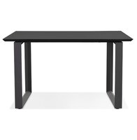 Rechte directiebureau &#039;GIMINI&#039; van hout en zwart metaal - 130x70 cm