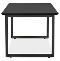 Rechte directiebureau &#039;GIMINI&#039; van hout en zwart metaal - 130x70 cm
