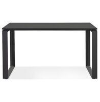 Kleine rechte design bureau &#039;BAKUS&#039; van zwart hout en metaal - 120x60 cm