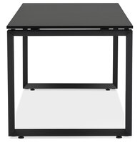 Kleine rechte design bureau &#039;BAKUS&#039; van zwart hout en metaal - 120x60 cm