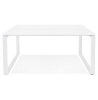 Witte vergadertafel / bench-bureau &#039;BAKUS SQUARE&#039; - 140x140 cm