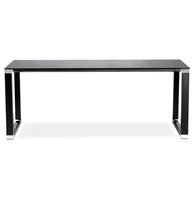 Groot recht directiebureau &#039;XLINE&#039; van zwart glas - 200x100 cm