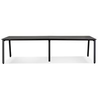 Dubbele rechte design bureau &#039;AMADEUS&#039; van hout en zwart metaal - 280x140 cm