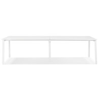 Dubbele rechte design bureau &#039;AMADEUS&#039; van hout en wit metaal - 280x140 cm