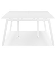 Dubbele rechte design bureau &#039;AMADEUS&#039; van hout en wit metaal - 280x140 cm