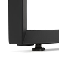 Vergadertafel / bench-bureau &#039;BAKUS SQUARE&#039; met notenhouten afwerking en zwart metaal - 160x160 cm