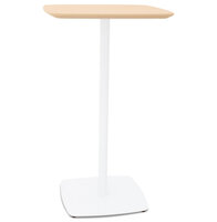 Hoge tafel &#039;PATATI&#039; in hout met natuurlijke afwerking en wit metaal - 60X60 CM