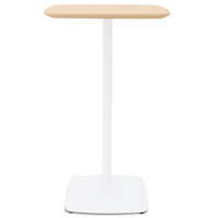 Hoge tafel &#039;PATATI&#039; in hout met natuurlijke afwerking en wit metaal - 60X60 CM