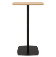 Hoge tafel &#039;PATATI&#039; in hout met natuurlijke afwerking en zwart metaal - 60X60 CM