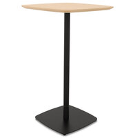Hoge tafel &#039;PATATI&#039; in hout met natuurlijke afwerking en zwart metaal - 60X60 CM