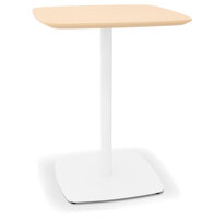 Kleine eettafel &#039;PATATI&#039; in hout met natuurlijke afwerking en wit metaal - 60X60 CM
