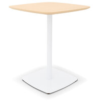 Kleine eettafel &#039;PATATI&#039; in hout met natuurlijke afwerking en wit metaal - 60X60 CM