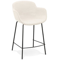 Maysun - Halfhoge barkruk &#039;AMERICA MINI&#039; van beige stof