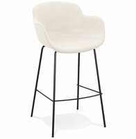 Barkruk &#039;AMERICA&#039; van beige stof met armleuningen