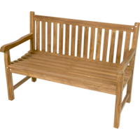 Outdoor Living - Tuinbank teak rechte rug 130cm