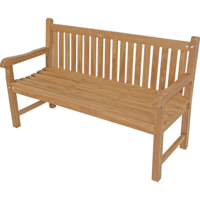 Outdoor Living - Tuinbank teak rechte rug 150cm