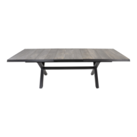 Outdoor Living - Uittrektafel Castilla Negro met kruispoot 204264x102cm