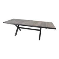 Outdoor Living - Uittrektafel Castilla Negro met kruispoot 204264x102cm