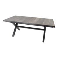 Outdoor Living - Uittrektafel Castilla Negro met kruispoot 204264x102cm