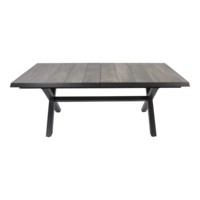 Outdoor Living - Uittrektafel Castilla Negro met kruispoot 204264x102cm