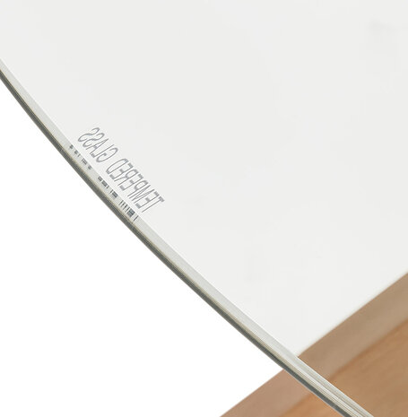 Maysun - Design Eettafel - VERENA Glas-Hout &Oslash;130 CM