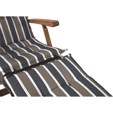 Outdoor Living - Tuinkussen deckchair streep grijs bruin