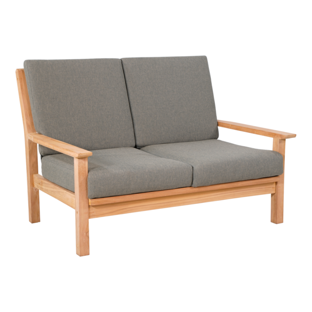 Outdoor Living - Loungebank teak 124cm, incl. kussen