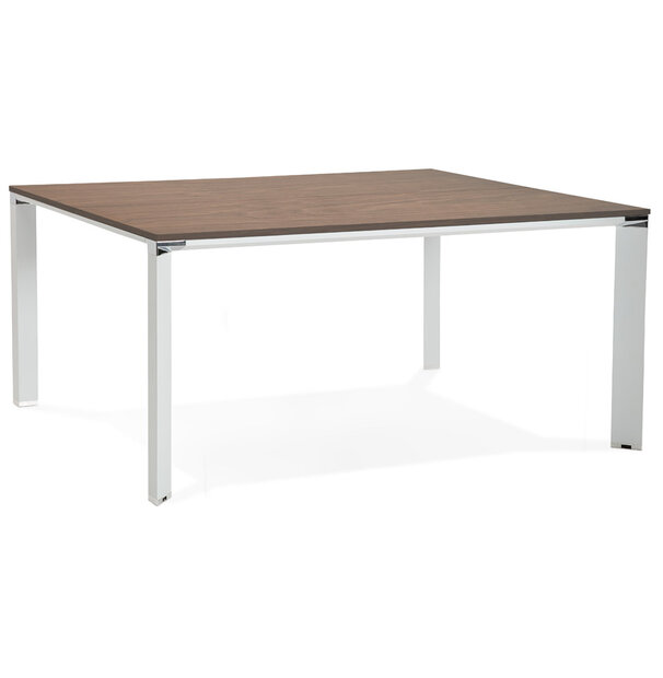 Bureau-Vergadertafel EFYRA Walnoot-Wit 160x160cm