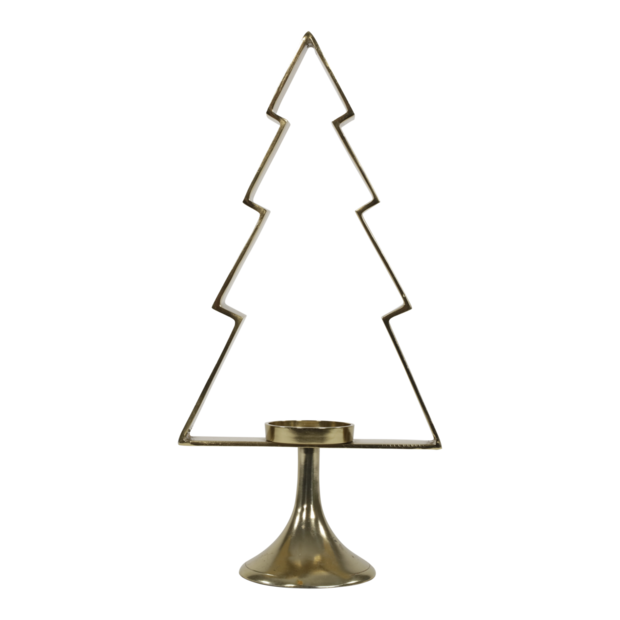 Outdoor Living - Kerstboom Aurum met windlicht alu goud 50cm