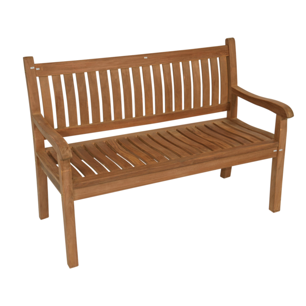 Outdoor Living - Bank teak gebogen rug 130cm