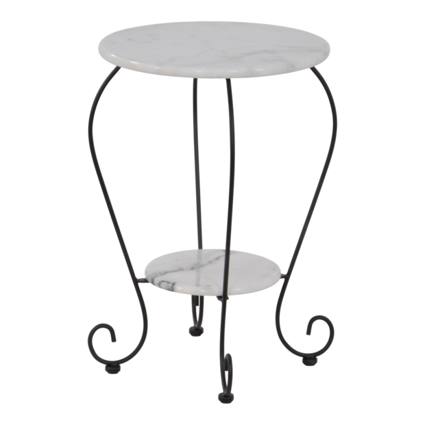 Outdoor Living - Bijzettafel marmer wit &Oslash;25 - &Oslash;41cm