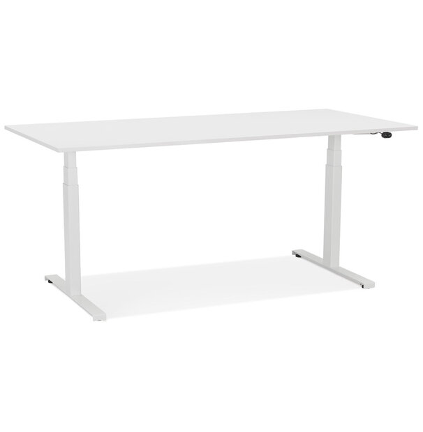 Maysun - Elektrisch Zit-Sta Bureau - DUNCAN Wit - Wit 160x80cm
