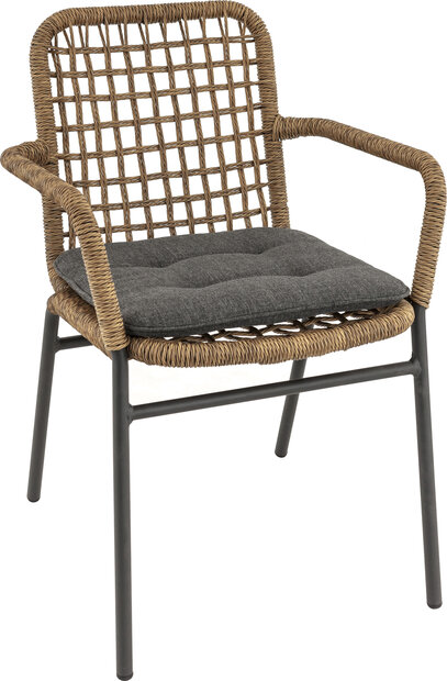 Maysun Gastro - Terrasstoel FIORI F- Aluminium Frame Antraciet - Wicker - Naturel