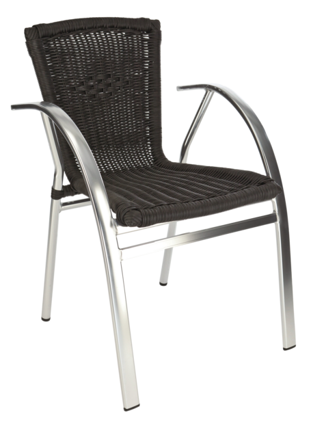 Maysun Gastro - Terrasstoel ST-TROPEZ - Aluminium Frame - Wicker - Zwart