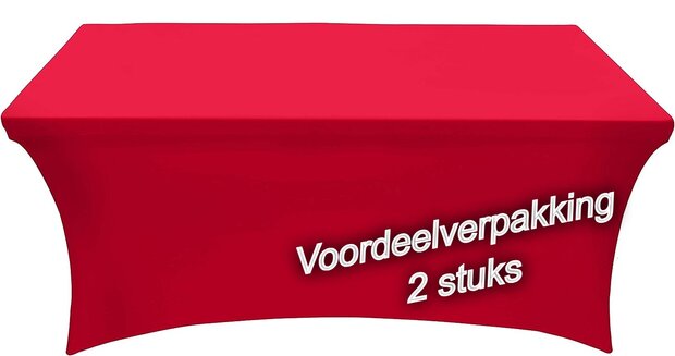 Outdoor Living - Buffettafelhoes - stretch - rood - 183x76x76cm (Voordeelverpakking 2 stuks)