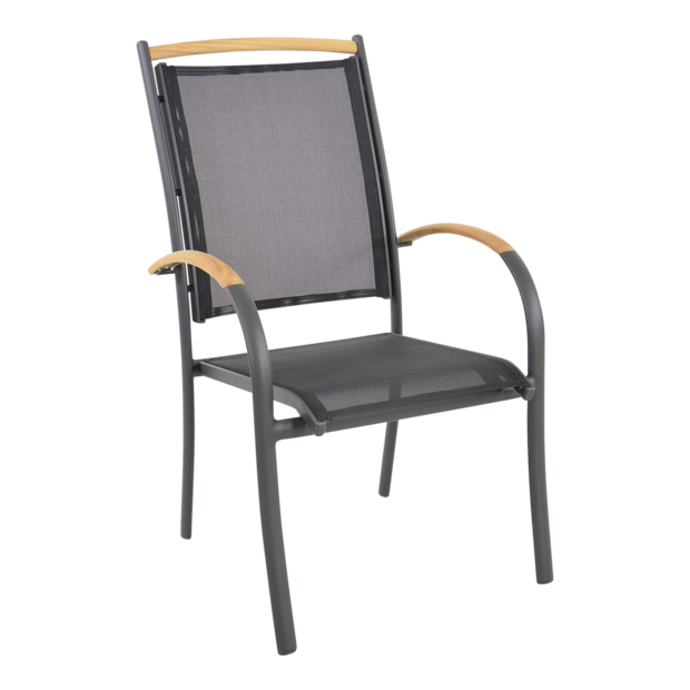 Outdoor Living - Stapelstoel Monza zwart