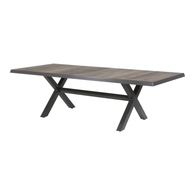 Outdoor Living - Tafel Castilla Negro met kruispoot  243x103cm