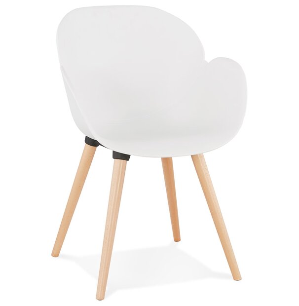 Witte stoel met Scandinavisch design PICATA&#039; met houten poten