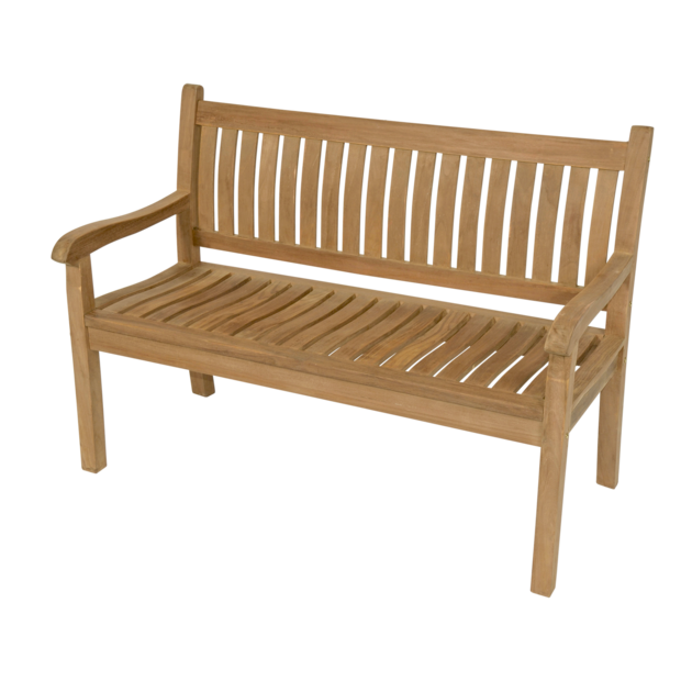 Outdoor Living - Tuinbank teak gebogen rug 180cm